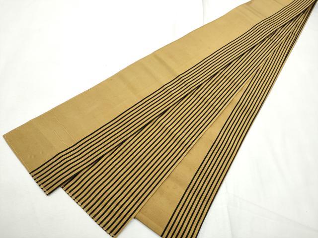 平和屋着物●男性　本場筑前博多織　角帯　縞　正絹　逸品　CABF5399hy