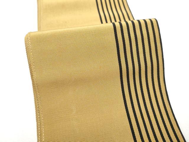 平和屋着物●男性　本場筑前博多織　角帯　縞　正絹　逸品　CABF5399hy