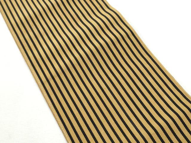 平和屋着物●男性　本場筑前博多織　角帯　縞　正絹　逸品　CABF5399hy