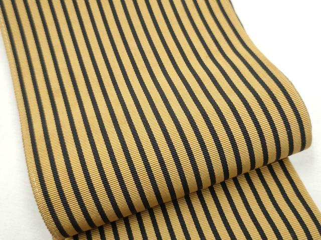 平和屋着物●男性　本場筑前博多織　角帯　縞　正絹　逸品　CABF5399hy