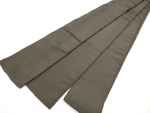 平和屋着物●男性　本場筑前博多織　角帯　色無地　黒像色　正絹　逸品　CABF5409hy