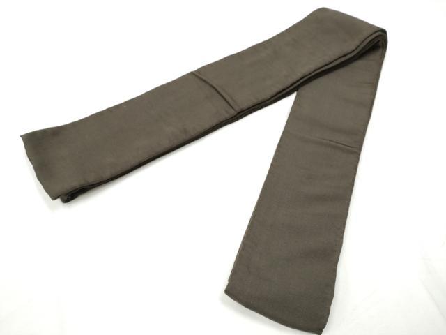 平和屋着物●男性　本場筑前博多織　角帯　色無地　黒像色　正絹　逸品　CABF5409hy