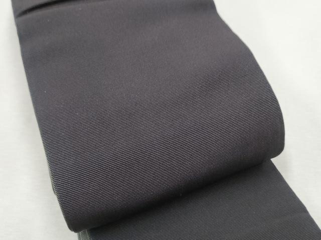 平和屋着物●男性　本場筑前博多織　角帯　色無地　黒紅色×線歳茶色　正絹　逸品　CABF5411hy
