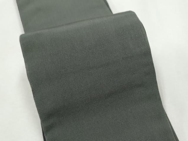 平和屋着物●男性　本場筑前博多織　角帯　色無地　黒紅色×線歳茶色　正絹　逸品　CABF5411hy