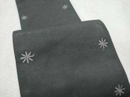 平和屋着物●男性　COMME CA　MEN　角帯　総刺繍　駒刺繍　雪華文　黒地　CABF5414hy