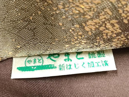 平和屋本店▼六通柄袋帯　猿蟹合戦　辻が花　本金箔　やまと誂製　正絹　24ｋ　逸品　CABF5509hy