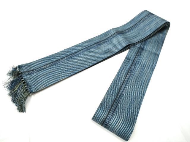 平和屋着物●男性　本場筑前博多織　両面　角帯　間道　正絹　逸品　CABF5519hy