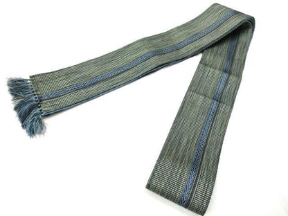 平和屋着物●男性　本場筑前博多織　両面　角帯　間道　正絹　逸品　CABF5519hy