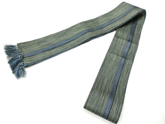 平和屋着物●男性　本場筑前博多織　両面　角帯　間道　正絹　逸品　CABF5519hy