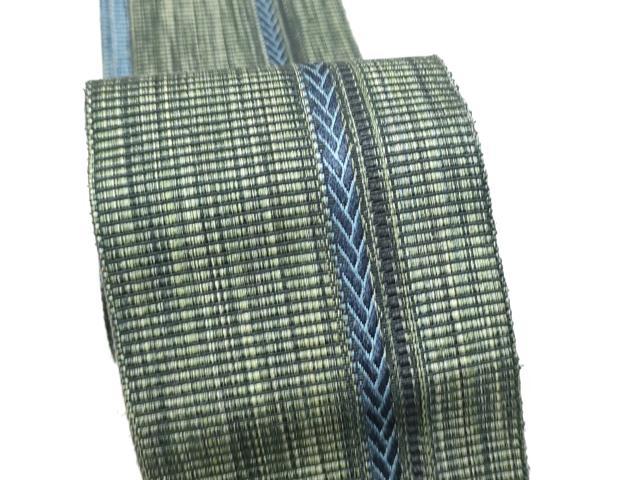 平和屋着物●男性　本場筑前博多織　両面　角帯　間道　正絹　逸品　CABF5519hy