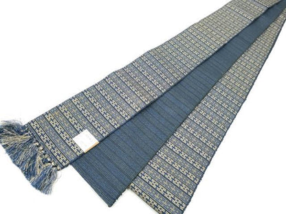 平和屋着物●男性　両面　角帯　横段文　正絹　逸品　CABF5527hy