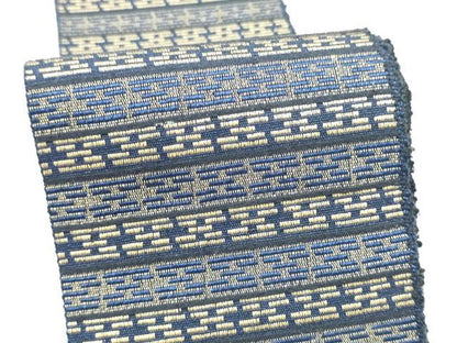 平和屋着物●男性　両面　角帯　横段文　正絹　逸品　CABF5527hy