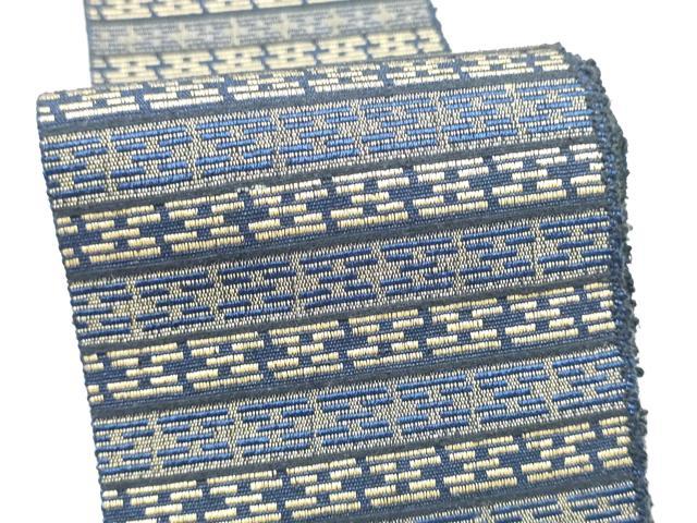 平和屋着物●男性　両面　角帯　横段文　正絹　逸品　CABF5527hy