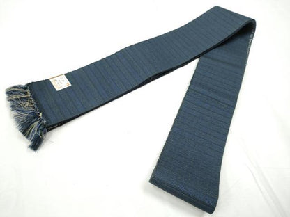 平和屋着物●男性　両面　角帯　横段文　正絹　逸品　CABF5527hy