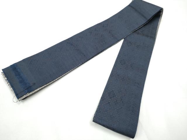 平和屋着物●男性　本場筑前博多織　両面　角帯　菱花文　証紙付き　正絹　逸品　CABF5534hy