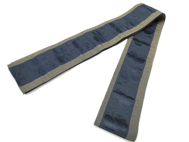 平和屋着物●男性　本場筑前博多織　角帯　鼓　正絹　逸品　CABF5538hy
