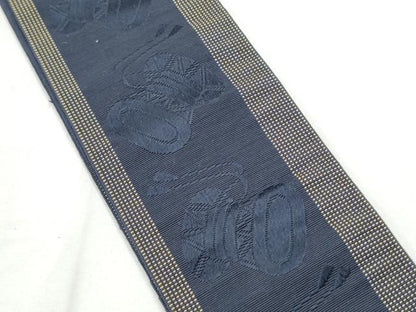 平和屋着物●男性　本場筑前博多織　角帯　鼓　正絹　逸品　CABF5538hy