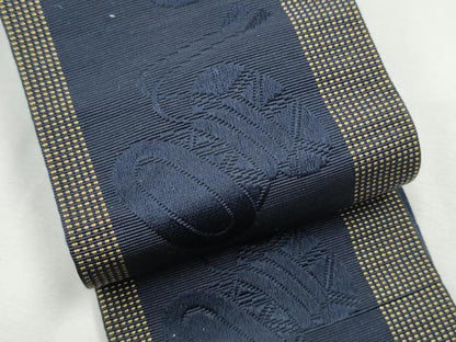 平和屋着物●男性　本場筑前博多織　角帯　鼓　正絹　逸品　CABF5538hy