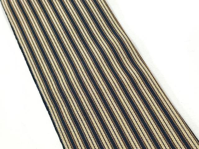 平和屋着物●男性　本場筑前博多織　角帯　間道　正絹　逸品　CABF5551hy