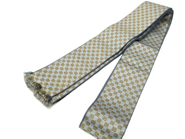 平和屋着物●男性　本場筑前博多織　角帯　幾何学文様　正絹　逸品　CABF5558hy