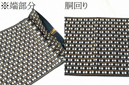 平和屋着物●男性　本場筑前博多織　角帯　間道　証紙付き　正絹　逸品　CABF5563hy