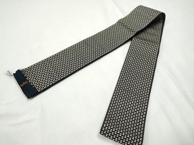 平和屋着物●男性　本場筑前博多織　角帯　間道　証紙付き　正絹　逸品　CABF5563hy