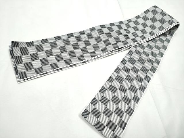 平和屋着物●男性　角帯　市松文様　一重帯　CABF5567hy