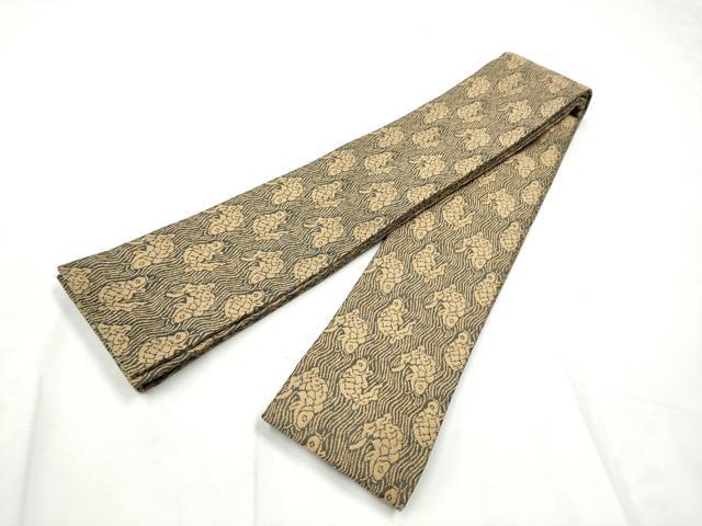 平和屋着物●男性　角帯　荒磯　正絹　逸品　CABF5578hy