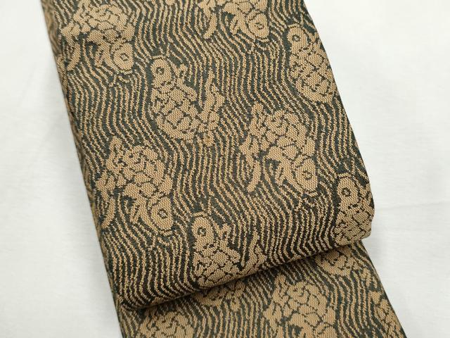 平和屋着物●男性　角帯　荒磯　正絹　逸品　CABF5578hy
