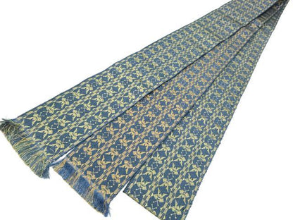 平和屋着物●男性　本場筑前博多織　両面　角帯　兜　正絹　逸品　CABF5579hy