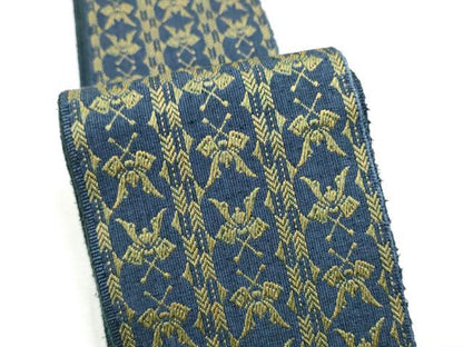 平和屋着物●男性　本場筑前博多織　両面　角帯　兜　正絹　逸品　CABF5579hy