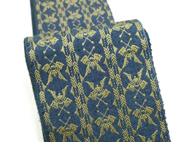 平和屋着物●男性　本場筑前博多織　両面　角帯　兜　正絹　逸品　CABF5579hy