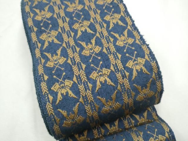 平和屋着物●男性　本場筑前博多織　両面　角帯　兜　正絹　逸品　CABF5579hy