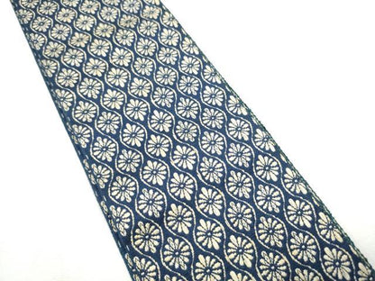 平和屋着物●男性　本場筑前博多織　両面　角帯　立涌菊文　正絹　逸品　CABF5582hy