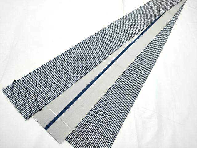 平和屋着物●男性　本場筑前博多織　角帯　間道　正絹　逸品　CABF5583hy