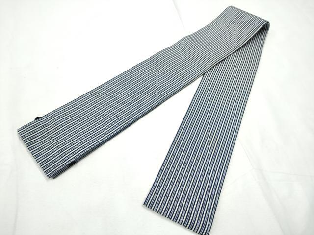 平和屋着物●男性　本場筑前博多織　角帯　間道　正絹　逸品　CABF5583hy