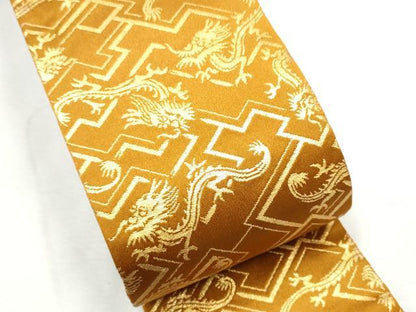 平和屋着物●男性　角帯　龍　金糸　正絹　逸品　CABF5589hy