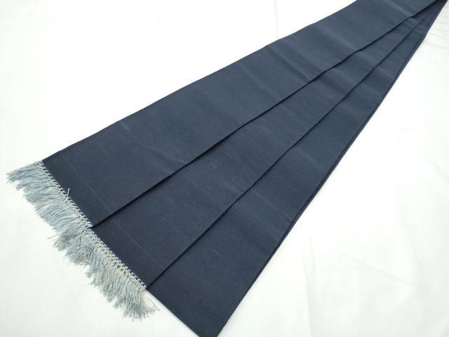 平和屋着物●男性　爪掻き本綴れ　角帯　色無地　黒紅色　正絹　逸品　CABF5590hy