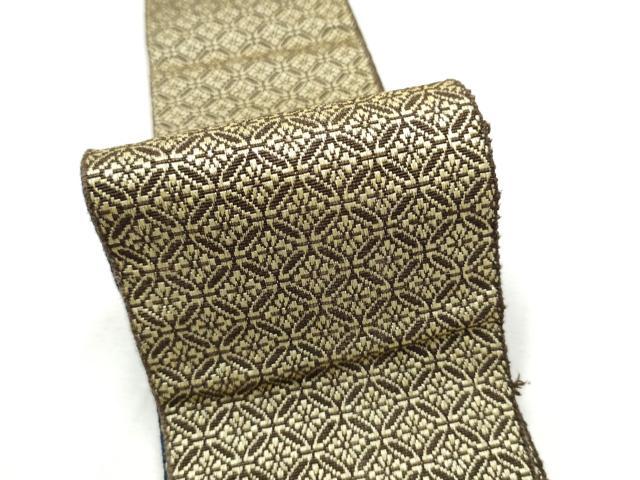 平和屋着物●男性　本場筑前博多織　両面　角帯　七宝花文　正絹　逸品　CABF5597hy