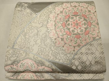 平和屋着物◎六通柄袋帯　唐織　プラチナ箔　正倉院花唐草文　正絹　逸品　CABF5621oy