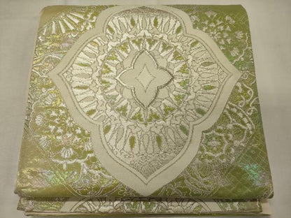 平和屋着物◎六通柄袋帯　蜀江花文　金銀糸　正絹　逸品　CABF5640oy