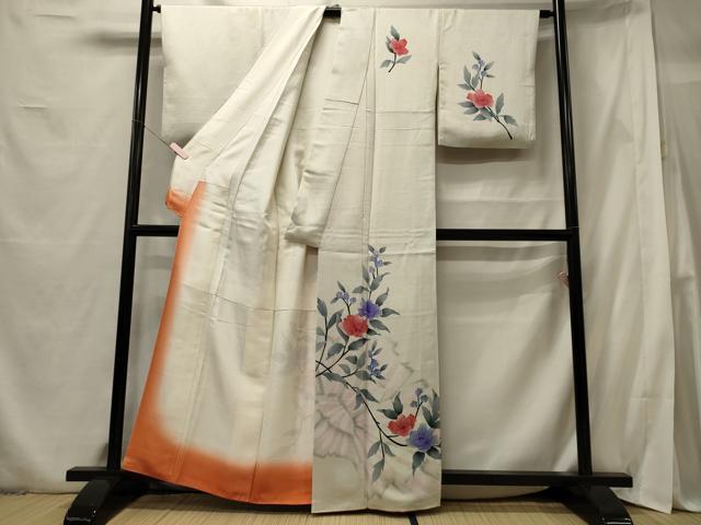 平和屋着物■訪問着　手描き　枝花文　暈し染め　正絹　逸品　CABF5702oy