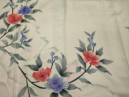 平和屋着物■訪問着　手描き　枝花文　暈し染め　正絹　逸品　CABF5702oy