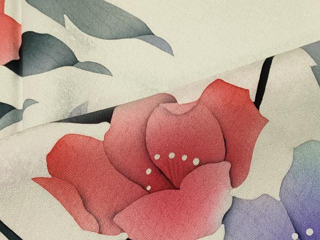 平和屋着物■訪問着　手描き　枝花文　暈し染め　正絹　逸品　CABF5702oy
