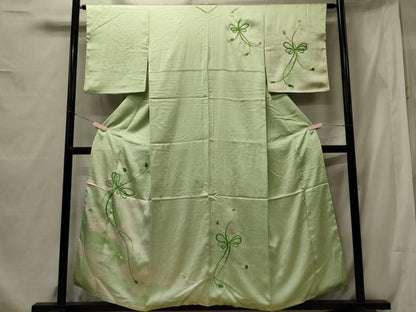 平和屋着物■訪問着　駒刺繍　組紐文　暈し染め　正絹　逸品　CABF5704oy