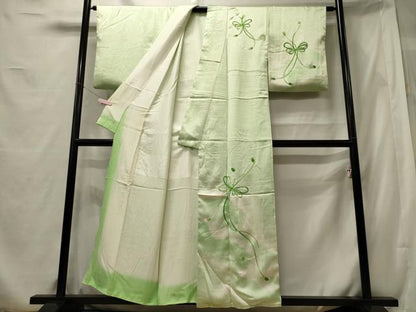 平和屋着物■訪問着　駒刺繍　組紐文　暈し染め　正絹　逸品　CABF5704oy