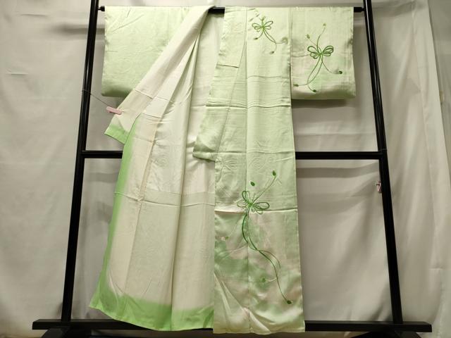 平和屋着物■訪問着　駒刺繍　組紐文　暈し染め　正絹　逸品　CABF5704oy