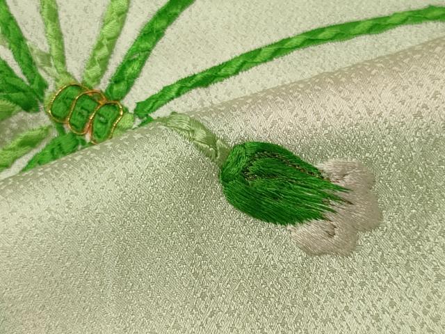 平和屋着物■訪問着　駒刺繍　組紐文　暈し染め　正絹　逸品　CABF5704oy