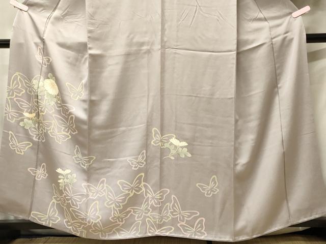平和屋着物■訪問着　刺繍　舞蝶花文　金彩　反端付き　正絹　逸品　CABF5705oy