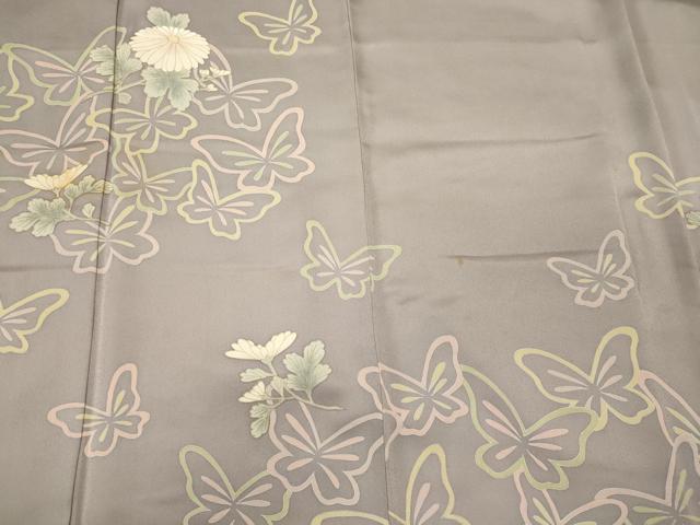 平和屋着物■訪問着　刺繍　舞蝶花文　金彩　反端付き　正絹　逸品　CABF5705oy